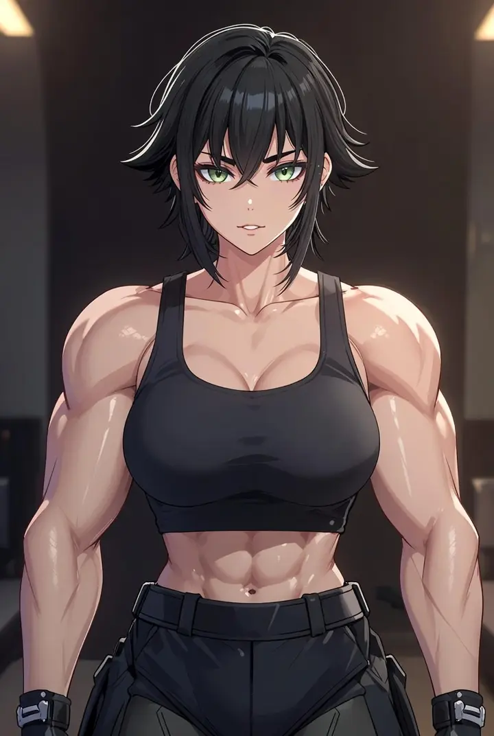 Ein athletischer Wollo-Charakter im Anime-Stil